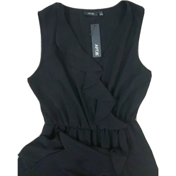 APT.9 ~Woman Size M~ Black Sleeveless V-Neck A-Line Wrap Dress NWT $50.00 - Picture 12 of 12